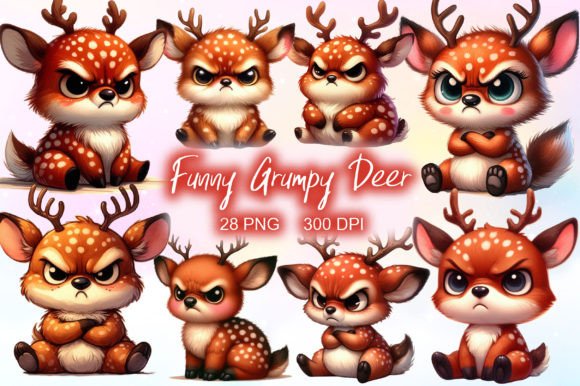 Download Funny Grumpy Deer Clipart PNG - Png Collection