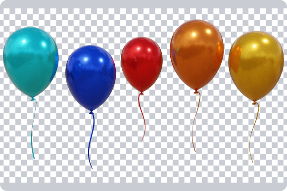 Download Balloons Golden and Colorful PNG PSD - Png Collection