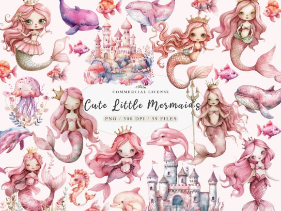 Download Little Mermaid Png, Watercolor Mermaid, - Png Collection