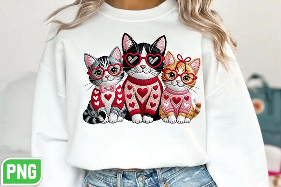 Download Faux Yarn Crochet Valentines Cat Png - Png Collection