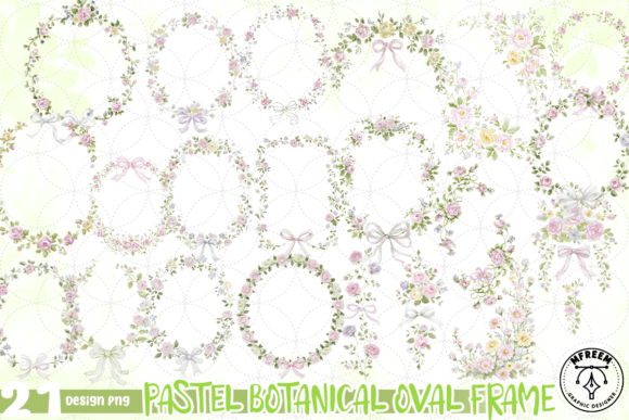 Download Pastel Botanical Oval Frame PNG - Png Collection