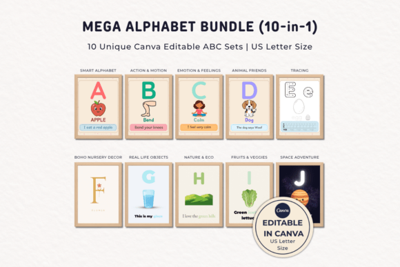 Download Mega Alphabet 10-in-1 Bundle Canva - Alphabet Collection