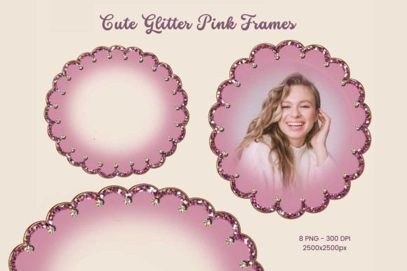 Download Cute Glitter Pink Frames - 8 PNG - Png Collection