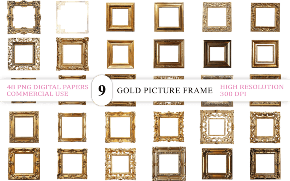 Download Luxury Gold Picture Frame PNG Pack - Png Collection