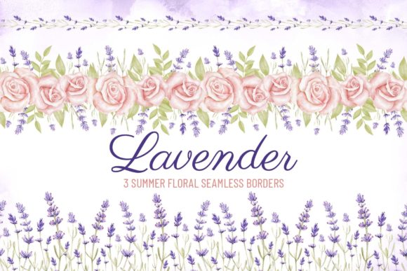 Download Watercolor Lavender Seamless Borders PNG - Png Collection