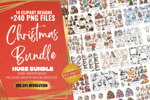 Download Christmas Clipart Bundle, 245 PNG Bundle - Png Collection
