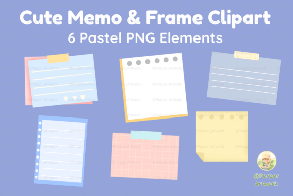 Download 6 Pastel Memo Frame PNG Clipart - Png Collection
