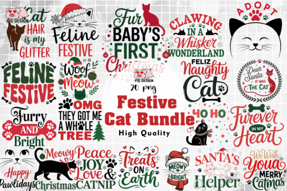 Download Festive Cat PNG Bundle - Png Collection