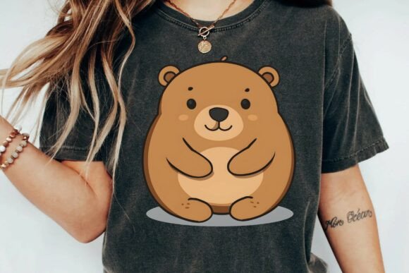 Download Cute Chubby Brown Bear Cartoon Kawaii Animal Clipart Png - Png Collection