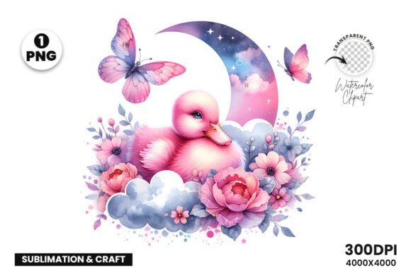 Download Watercolor Duck Cloud Clipart PNG Design - Png Collection
