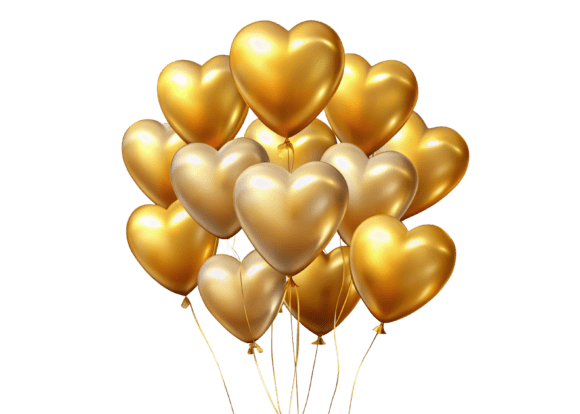 Download 3D Gold Glossy Balloon Png - Png Collection