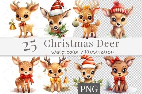 Download 25 Watercolor Cute Deer, PNG 835 - Png Collection