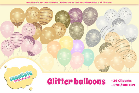 Download Glitter Balloons Cliparts - Glitter balloons Collection