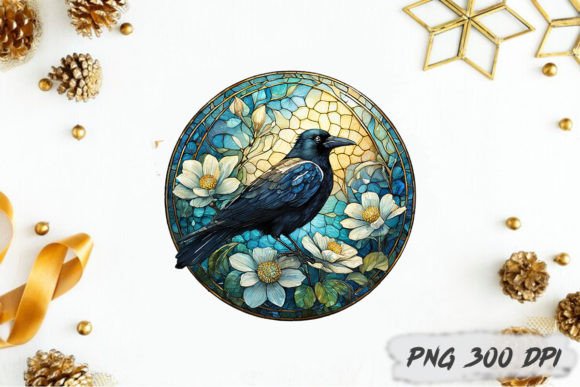 Download Crow Stained Glass Png Sublimation - Png Collection