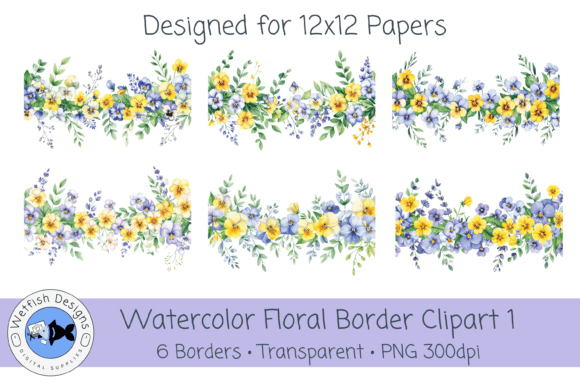 Download PNG Watercolor Floral Border Clipart 1 - Png Collection