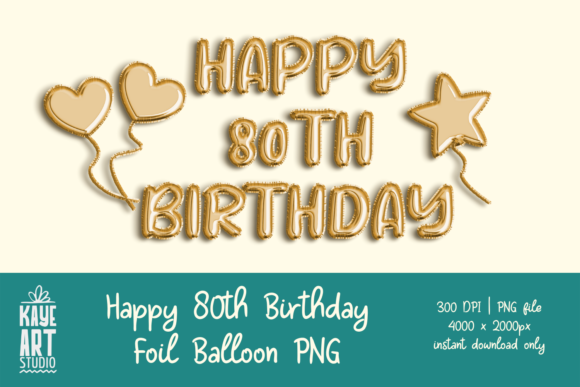 Download Happy 80th Birthday Foil Balloon PNG - Png Collection