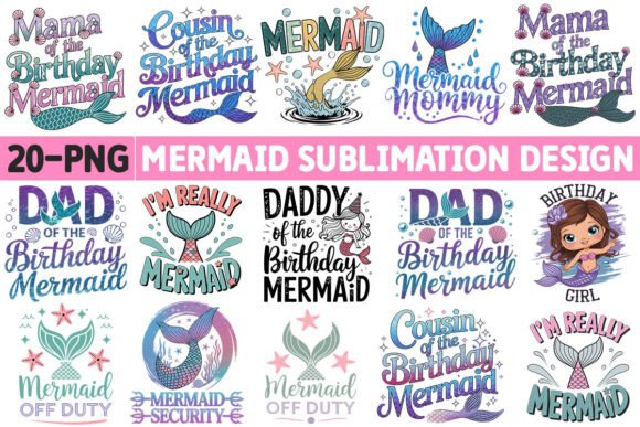 Download Mermaid-Sublimation PNG Design Bundle - Png Collection