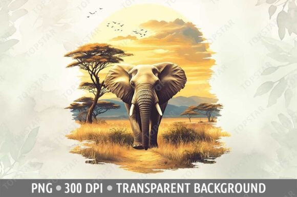Download African Elephant PNG Clipart in Savanna - Png Collection