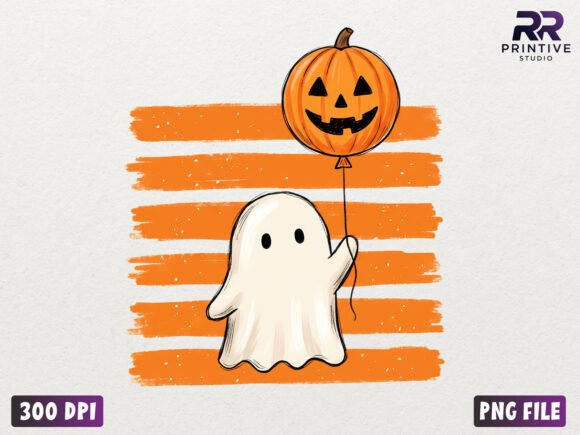 Download Preppy Ghost Pumpkin Balloon PNG - Png Collection
