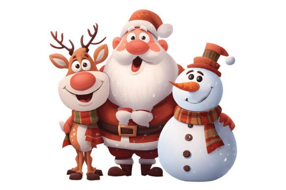 Download Christmas Santa &amp; Cute Deer PNG Clipart - Png Collection