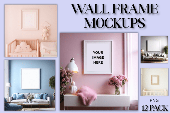 Download WALL FRAME MOCKUPS 12 PACK PNG 12X12" - Png Collection