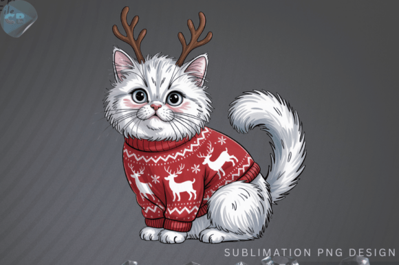 Download Christmas Cat Meowy Christmas PNG Design - Png Collection