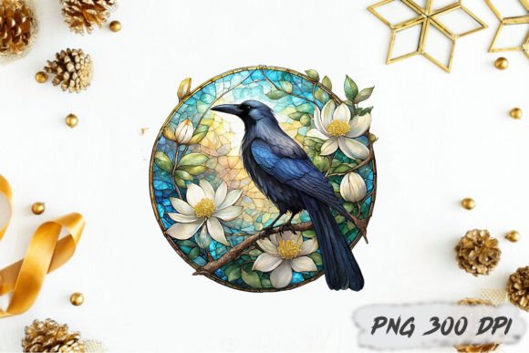 Download Crow Stained Glass PNG Sublimation - Png Collection