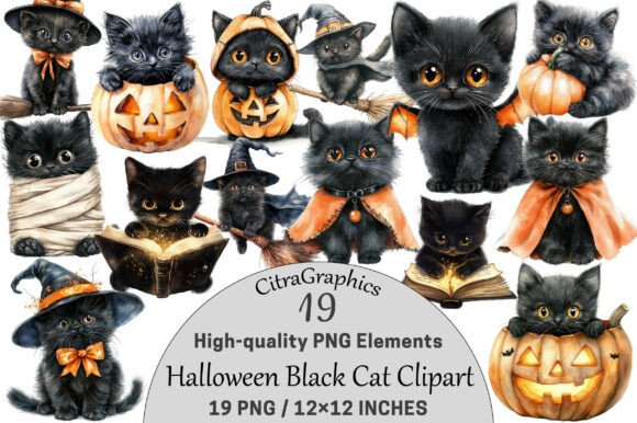 Download Halloween Black Cat Clipart PNG - Png Collection