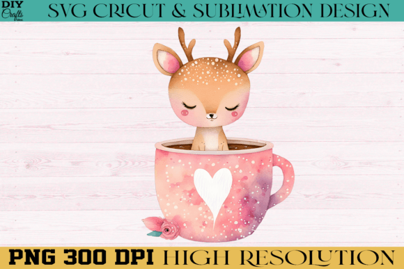 Download Cute Deer PNG Watercolor Design - Png Collection