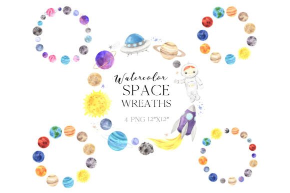 Download Watercolor Space Planets PNG Clipart - Png Collection