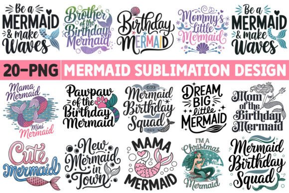 Download Mermaid-Sublimation PNG Design Bundle - Png Collection