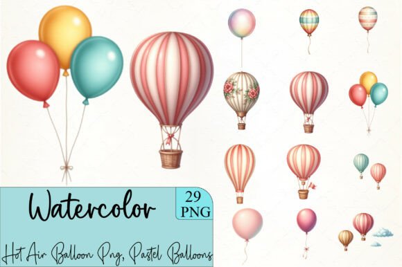 Download Hot Air Balloon Png, Pastel Balloons Png - Png Collection