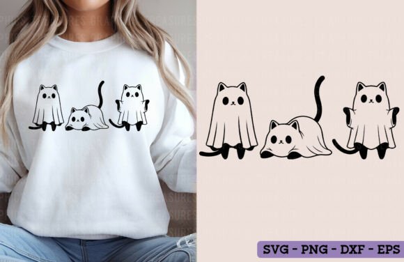 Download Cute Halloween Ghost Cat PNG SVG Spooky - Png Collection