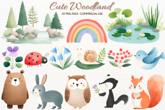 Download Spring Woodland Animals Clipart PNG - Png Collection