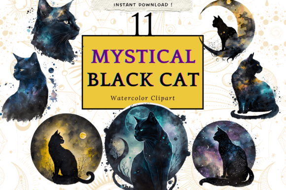 Download Mystical Black Cat Clipart Magic Clipart - Premium Resources