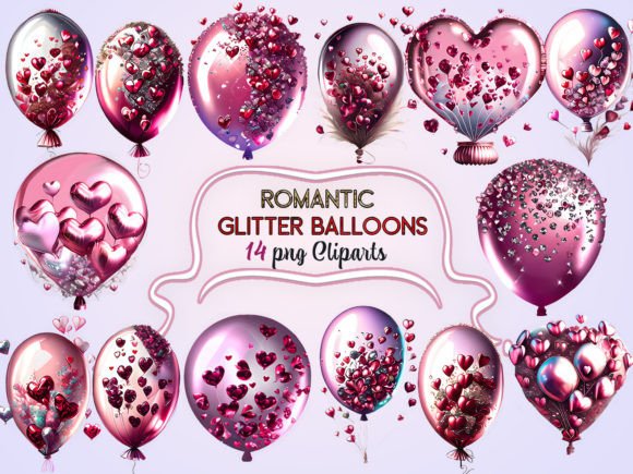 Download Romantic Glitter Balloons Sublimation - Glitter balloons Collection