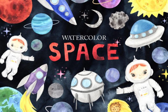 Download Watercolor Space Planets PNG Clipart - Png Collection