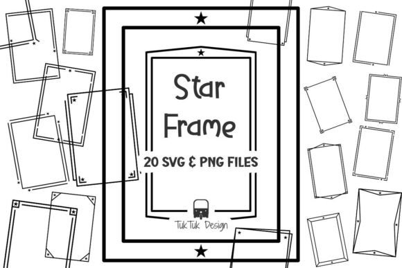 Download Star Rectangle Frame Border Set SVG PNG - Png Collection