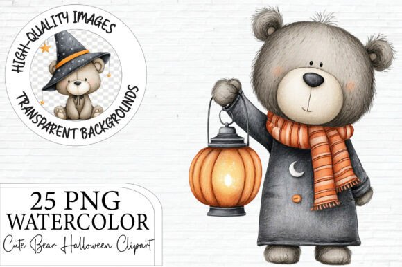 Download Cute Bear Halloween Clipart Bundle PNG - Png Collection