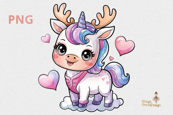 Download Cute Baby Unicorn Deer Clipart PNG - Png Collection