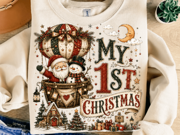 Download My 1st Christmas Balloon PNG, Santa Snow - Png Collection