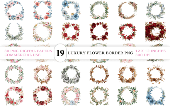 Download Luxury Flower Border PNG Collection - Png Collection