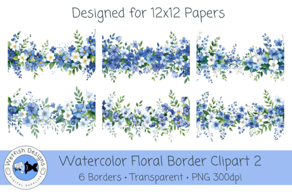 Download PNG Watercolor Floral Border Clipart 2 - Png Collection