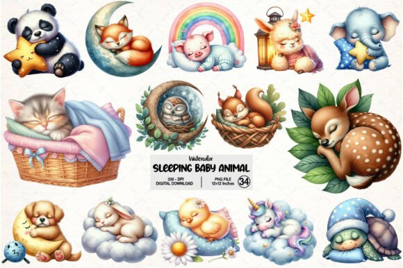 Download Sleeping Baby Animal, Sweet Dreams PNG - Png Collection