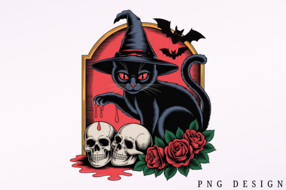 Download Cute Halloween Black Cat Clipart PNG Des - Png Collection