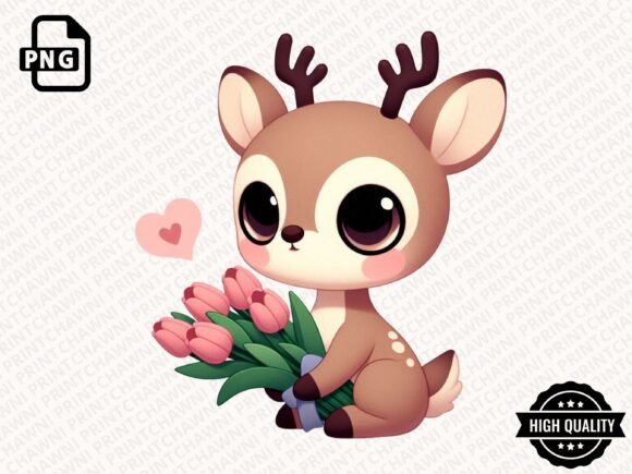 Download Cute Animal with Flowers Clipart PNG - Png Collection