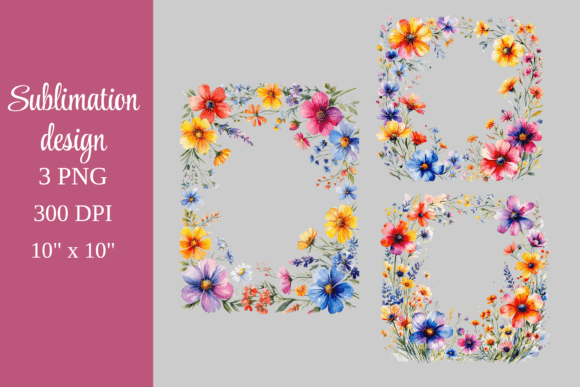 Download Watercolor Flower Border Clipart Set PNG - Png Collection