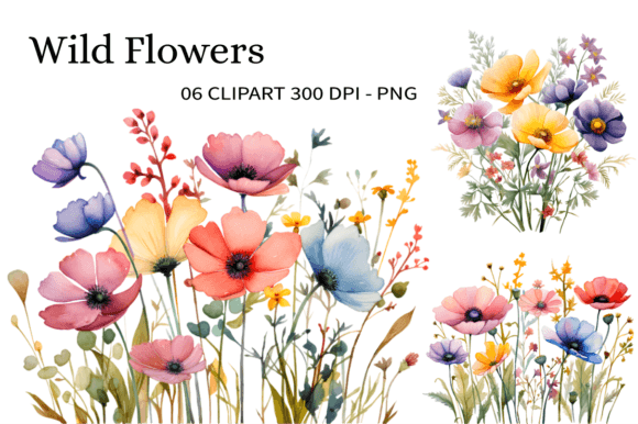 Download Wild Flowers Watercolor Clipart PNG - Png Collection