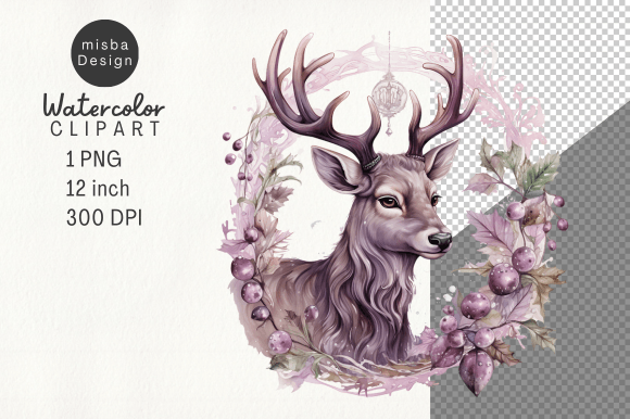Download Vintage Christmas Deer Clipart PNG - Png Collection