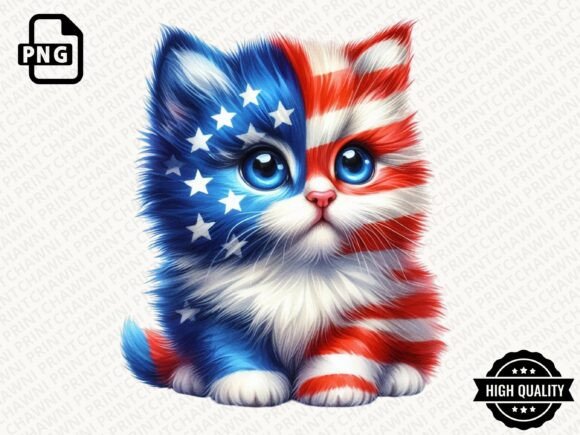 Download 4th of July Patriotic Cat PNG - Png Collection
